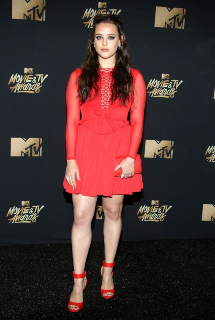 Katherine Langford red dress