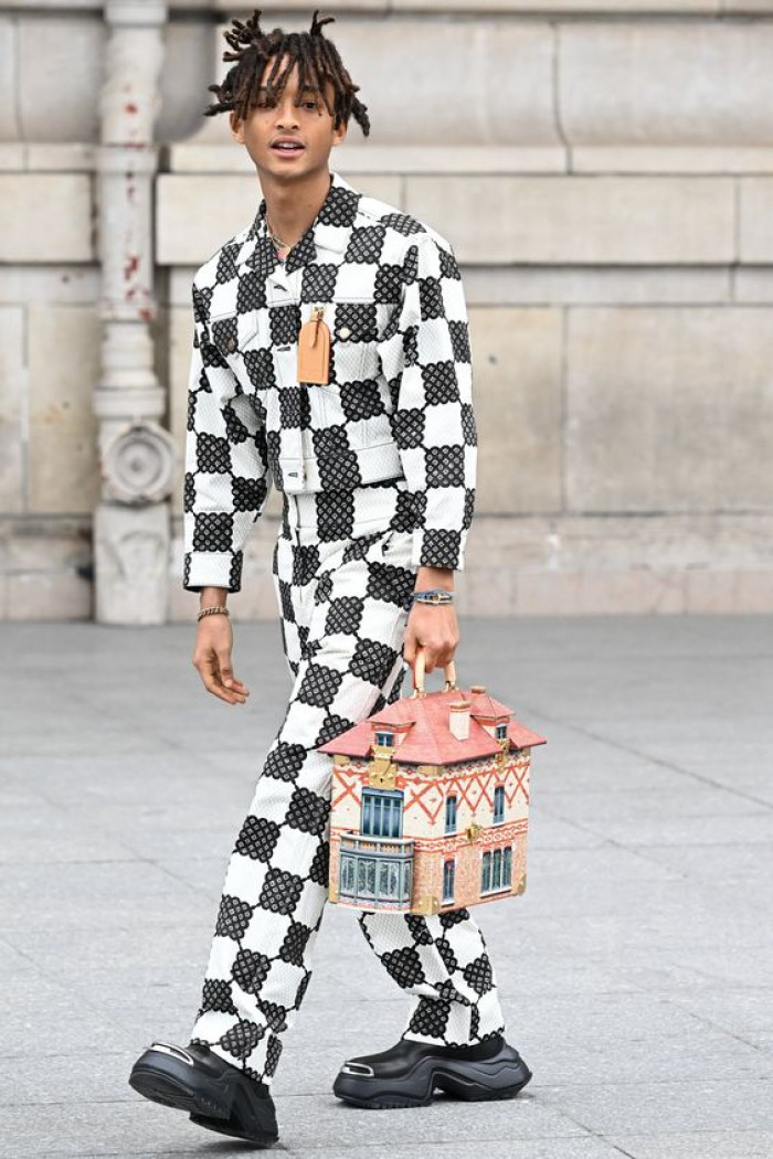 Jaden Smith patterned suit