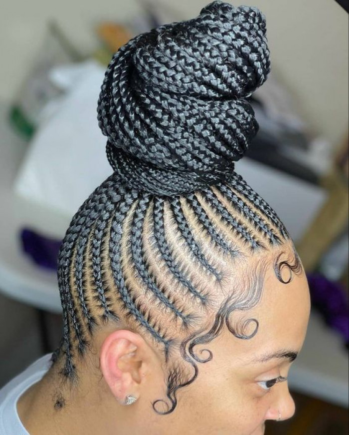 black braided bun